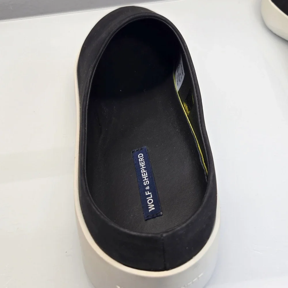 Wolf & Shepherd Cruise Mule‎ Men 13 Black Nubuck Slip On Comfort Shoes Luxury